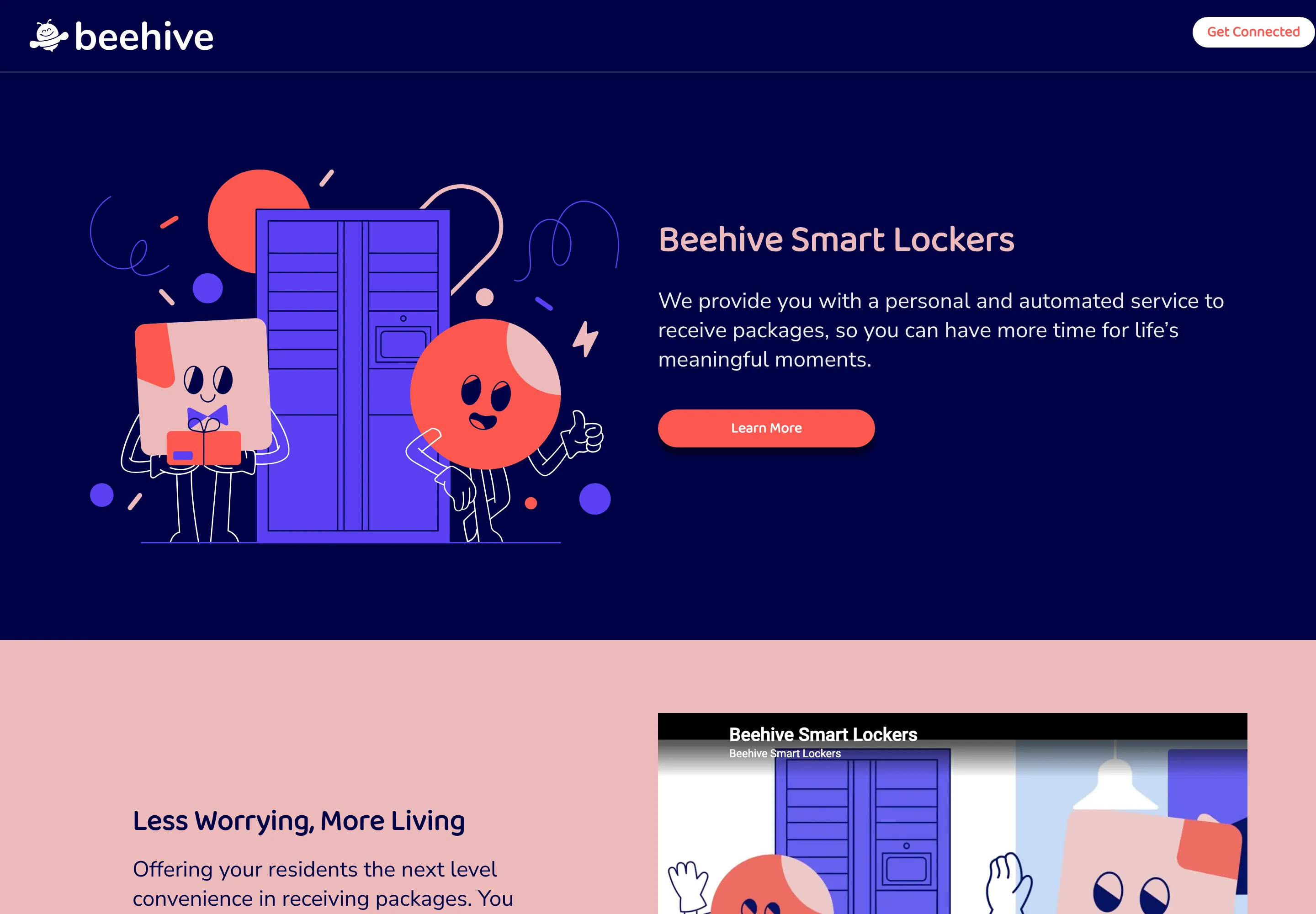 Beehive Smart Lockers website